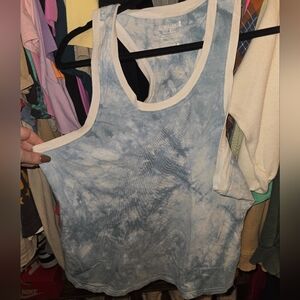 Malibu Blue and White Tie-Dye Tank Top